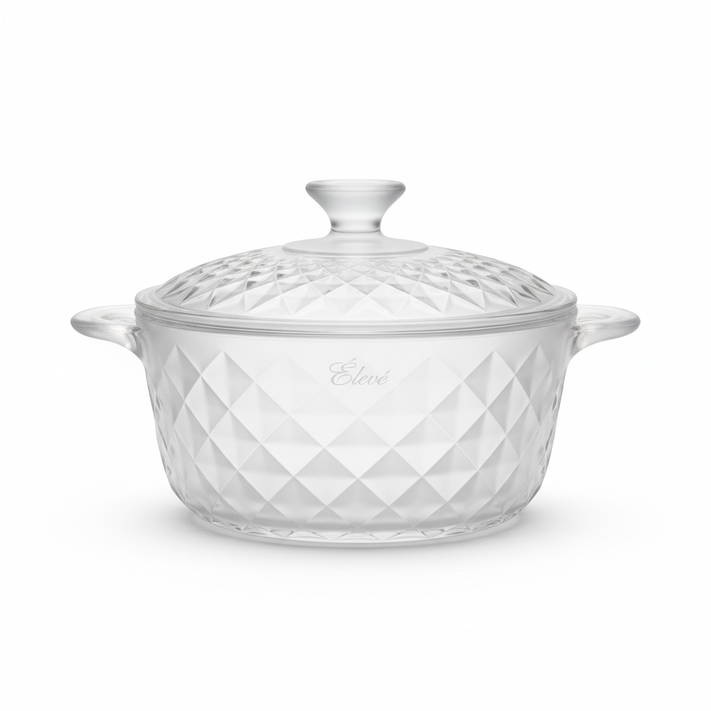 Élevé Diamond-Cut Crystalized Glass Simmer Pot